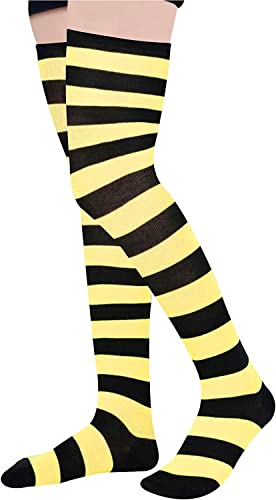 7 Pair Striped Thigh High Socks, Knee High Socks for Women Teen Girls, School Socks, Long Socks Over the Knee Socks - Image 2