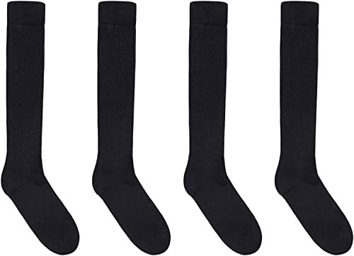 Black Scrunch Socks Women, Cotton Long High Tube Socks, Fun Cute Black Slouch Socks for Women Girls, Fashion Vintage 80s Gifts, 90s Gifts Black Socks 4 Pairs - Image 2