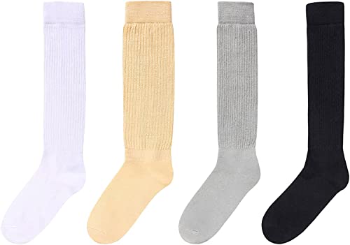 4 Pairs Fun Cute Colorful Slouch Socks for Women Girls, Cotton Long High Tube Socks, Scrunch Socks Women, Fashion Vintage 80s Gifts, 90s Gifts - Image 3