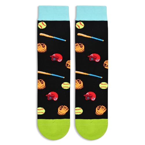 Cute Ball Sports Socks for Sports Lovers, Unisex Softball Socks for Men Women, Funny Softball Gifts for Softball Lovers, Perfect Women Men Softball Socks Gift - Image 4
