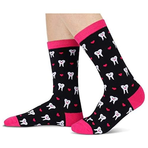 2 Pack Funny Dental Teeth Medical for Women, Novelty Teeth Gifts for Dentist, Lovely Cute Dental Socks Gifts - Image 3