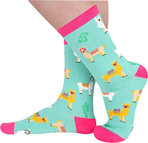 2 Pairs Women's Llama Socks Fun Llama Gifts For Llama Lovers Mom Women, Gifts for Farmers - Image 3