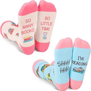 Alternative view of Funny Reading Socks for Women, Novelty Women's Book Socks for Book Lovers, Best Gift For Students, Teachers, Perfect for Birthdays, White Elephant Day, Teachers Day