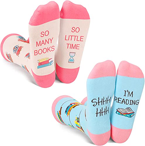 Funny Reading Socks for Women, Novelty Women's Book Socks for Book Lovers, Best Gift For Students, Teachers, Perfect for Birthdays, White Elephant Day, Teachers Day - Image 2