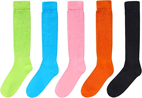 5 Pairs Fun Cute Colorful Slouch Socks for Women Girls, Cotton Long High Tube Socks, Scrunch Socks Women, Fashion Vintage 80s Gifts, 90s Gifts - Image 3