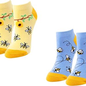 Alternative view of Bee Lover Gifts for Women Bee Gifts for Girl Lady Female Crazy Bee Socks, Gift For Her, Gift For Mom 2 Pairs