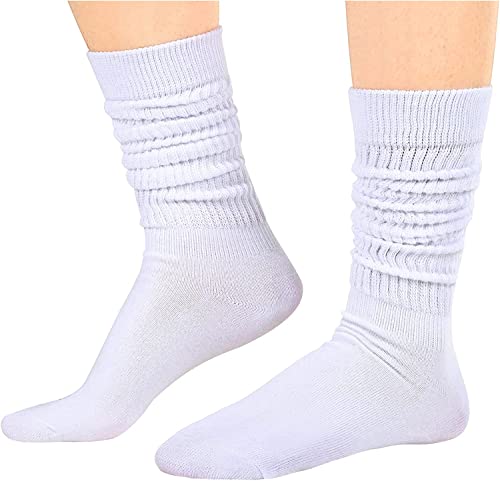 Fashion Vintage 80s Gifts, 90s Gifts, Fun Cute Colorful Slouch Socks for Women Girls, Scrunch Socks Women, Cotton Long High Tube Socks, Extra Tall and Heavy Socks 4 Pairs - Image 4