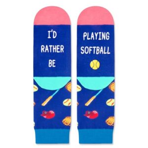 Alternative view of Unisex Novelty Softball Socks for Kids, Children Ball Sports Socks, Funny Softball Gifts for Softball Lovers, Kids' Fun Socks, Perfect Gifts for Boys Girls, Sports Lover Gift, Gifts for 7-10 Years Old
