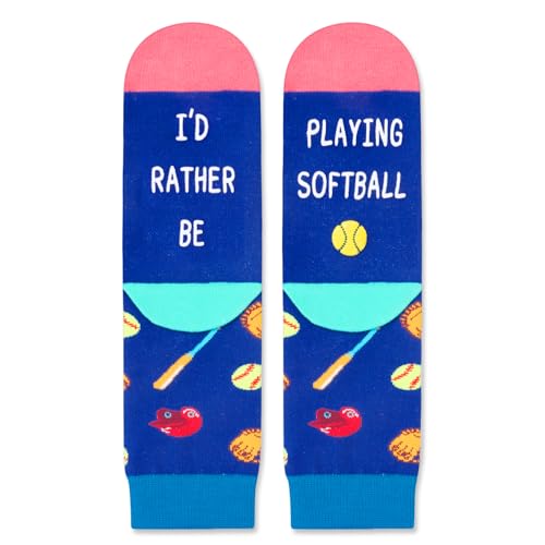Unisex Novelty Softball Socks for Kids, Children Ball Sports Socks, Funny Softball Gifts for Softball Lovers, Kids' Fun Socks, Perfect Gifts for Boys Girls, Sports Lover Gift, Gifts for 7-10 Years Old - Image 2