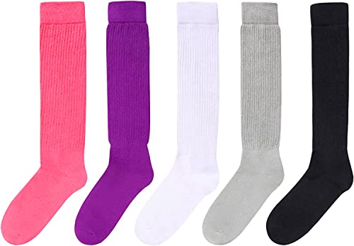 Scrunch Socks Women, Extra Tall Heavy Socks, Fun Cute Colorful Slouch Socks for Women Girls, Cotton Long High Tube Socks, Fashion Vintage 80s Gifts, 90s Gifts 5 Pairs - Image 3