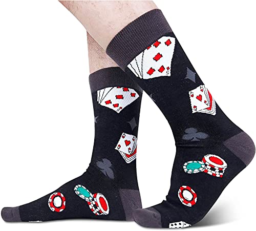 Men's Poker Socks, Playing Cards Socks, Poker Gifts, Casino Gifts for Poker Players, Gamblers Gifts, Funny Gambling Gifts for Poker Lovers - Image 3