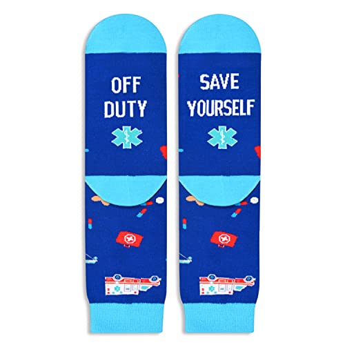 Unisex EMT Socks, Emergency Room ER Nurse Gifts, Graduation Gifts, Ambulance Drivers Gifts, EMT Driver Gifts, Funny Paramedic Gifts for Men Women, Thank You Gifts - Image 3