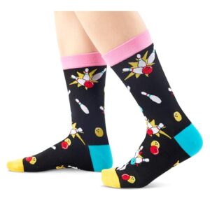 Alternative view of Novelty Bowling Socks, Funny Bowling Gifts for Bowling Lovers, Ball Sports Socks, Gifts For Men Women, Unisex Bowling Themed Socks, Sports Lover Gift, Silly Socks, Fun Socks