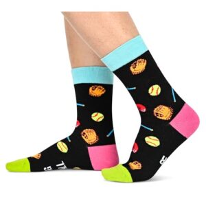 Alternative view of Cute Ball Sports Socks for Sports Lovers, Unisex Softball Socks for Men Women, Funny Softball Gifts for Softball Lovers, Perfect Women Men Softball Socks Gift