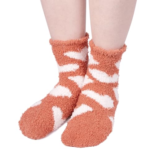 5 Pack Fuzzy Anti-Slip Socks for Women Girls, Non Slip Slipper Socks with Grippers, Lovely Cute Fluffy Socks Gifts - Image 3