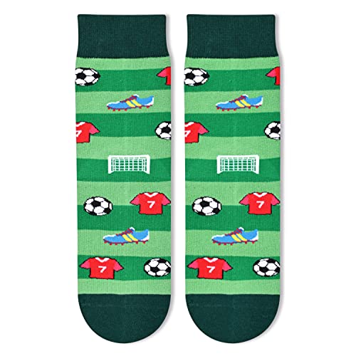 Unisex Soccer Socks for Kids Teens, Funny Soccer Gifts for Soccer Lovers, Boys Girls Soccer Socks, Cute Sports Socks for Sports Lovers, Gifts for 7-10 Years Old - Image 3