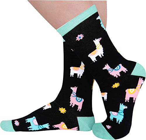 2 Pairs Women's Llama Socks Fun Llama Gifts For Llama Lovers Mom Women, Gifts for Farmers - Image 4