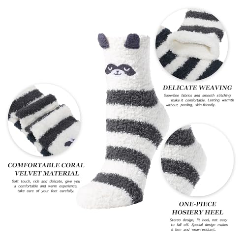 Funny Women Fuzzy Socks Girls Colorful Indoors Slipper Animal Socks for Women,Cozy Gifts For Women - Image 4
