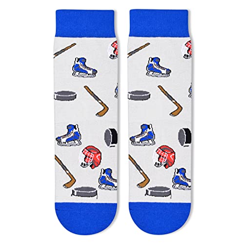 Unisex Novelty Hockey Socks for Kids, Children Ball Sports Socks, Funny Hockey Gifts for Hockey Lovers, Kids' Fun Socks, Perfect Gifts for Boys Girls, Sports Lover Gift, Gifts for 7-10 Years Old - Image 4