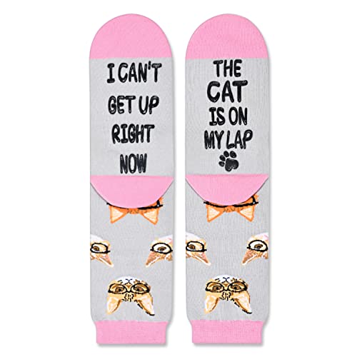 Cat Mom Gifts for Women Unique Cat Lovers Gifts for Women, Crazy Cat Socks 2 Pairs - Image 3