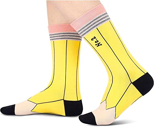 Funny Pencil Notebook Socks for Women, Novelty Women's Book-Themed Socks, Best Gifts for Book lovers, Book Clubs Members, Librarians, Students Birthdays Gifts, Thanksgiving Gifts - Image 3