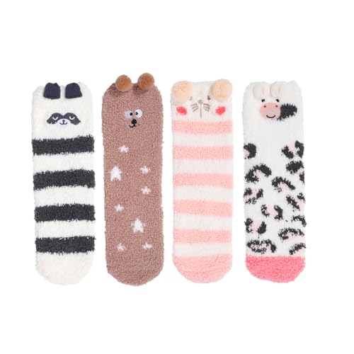 Funny Women Fuzzy Socks Girls Colorful Indoors Slipper Animal Socks for Women,Cozy Gifts For Women - Image 2