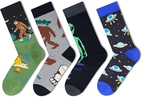 Funny Space Socks for Men Crazy Socks, Astronomy Gifts Outer Space Gifts for Space Lovers, Men Silly Outer Space Crew Socks Great Xmas Gift - Image 3