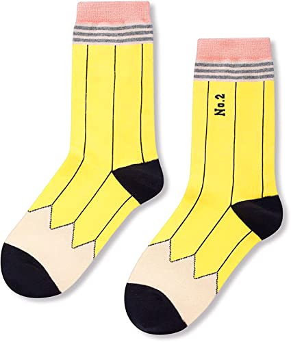 Funny Pencil Notebook Socks for Women, Novelty Women's Book-Themed Socks, Best Gifts for Book lovers, Book Clubs Members, Librarians, Students Birthdays Gifts, Thanksgiving Gifts - Image 4