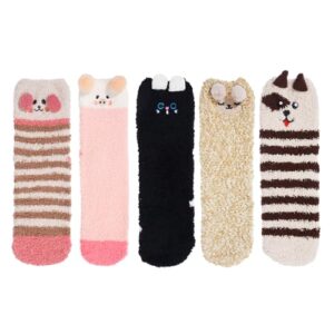 Alternative view of Fuzzy Socks for Women Girls Colorful Indoors Animal Slipper Socks, Functional Slipper Socks, Cozy Gifts for Women