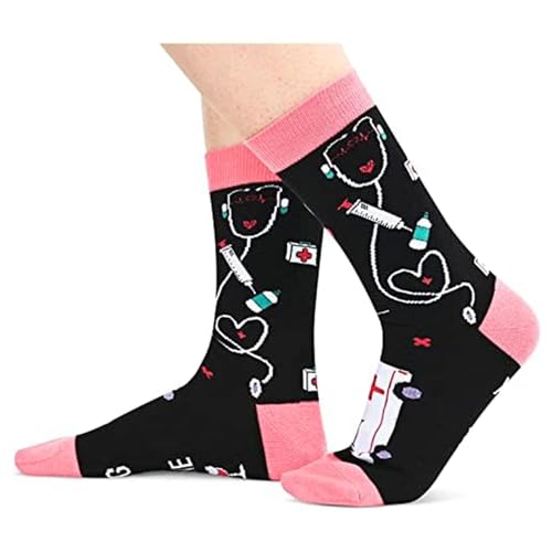 2 Pack Funny Nurse Gifts for Women, Medical Nursing Pharmacy Socks, Novelty Silly Nurse Gift Socks - Image 4
