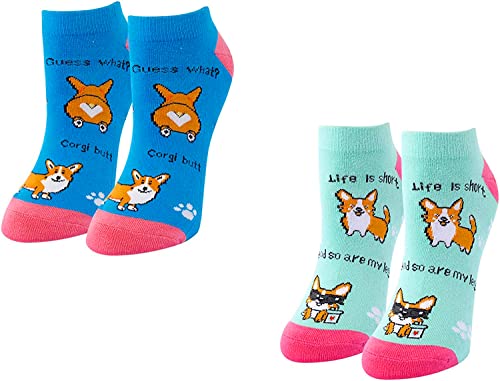 Corgi Lover Gifts for Women Corgi Gifts for Girl Lady Female Crazy Corgi Socks , Gift For Her, Gift For Mom 2 Pairs - Image 2