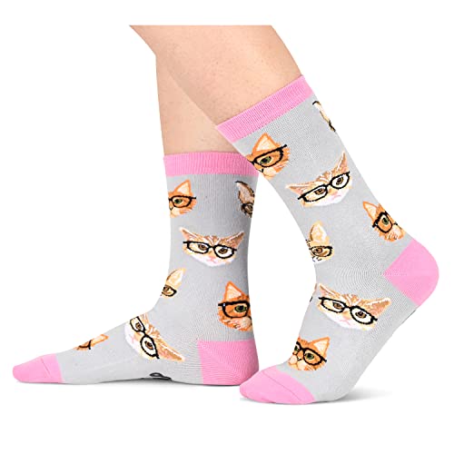 Cat Mom Gifts for Women Unique Cat Lovers Gifts for Women, Crazy Cat Socks 2 Pairs - Image 2