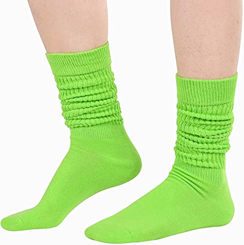5 Pairs Fun Cute Colorful Slouch Socks, Scrunch Socks for Women, Extra Tall Cotton Long High Tube Socks, Fashion Vintage 80s, 90s Gifts - Image 4