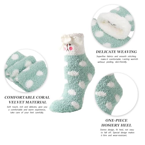 Fuzzy Socks for Women Girls Colorful Indoors Animal Slipper Socks,Cozy Gifts For Women - Image 4