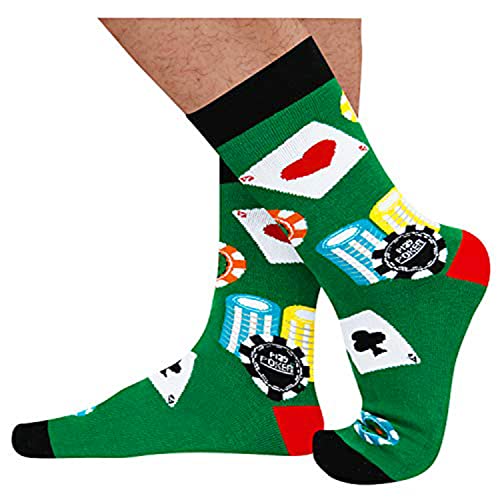 Poker Socks, Mens Novelty Socks, Unique Poker Gifts, Funny Poker Lovers Gifts, Casino Gifts for Poker Players, Gamblers, and Casino Enthusiasts - Image 3