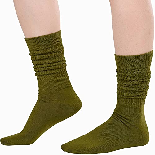 Fun Cute Colorful Slouch Socks For Women Girls, Scrunch Socks Women, Cotton Long High Tube Socks Extra Tall Heavy Socks, Fashion Vintage 80s Gifts, 90s Gifts 5 Pairs - Image 4