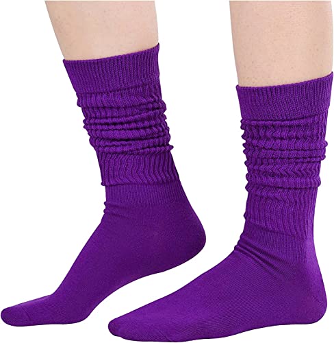 Scrunch Socks Women, Extra Tall Heavy Socks, Fun Cute Colorful Slouch Socks for Women Girls, Cotton Long High Tube Socks, Fashion Vintage 80s Gifts, 90s Gifts 5 Pairs - Image 4