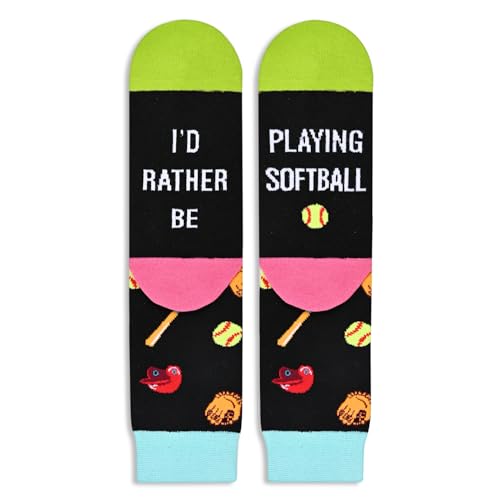 Cute Ball Sports Socks for Sports Lovers, Unisex Softball Socks for Men Women, Funny Softball Gifts for Softball Lovers, Perfect Women Men Softball Socks Gift - Image 3