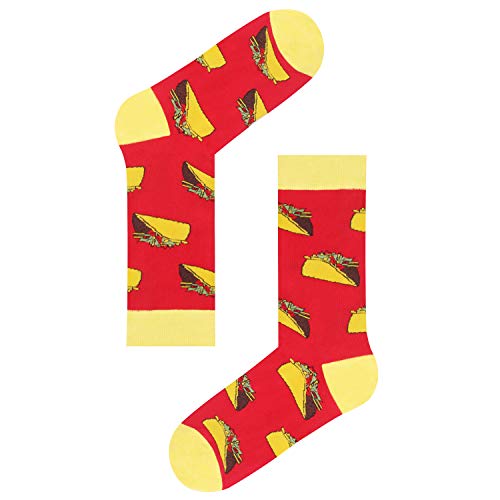 Taco Tuesday, Men's Taco Socks, Anniversary Gift for Him, Taco Lover Gift, Funny Food Socks, Novelty Taco Gifts for Dad, Funny Taco Socks for Taco Lovers - Image 4