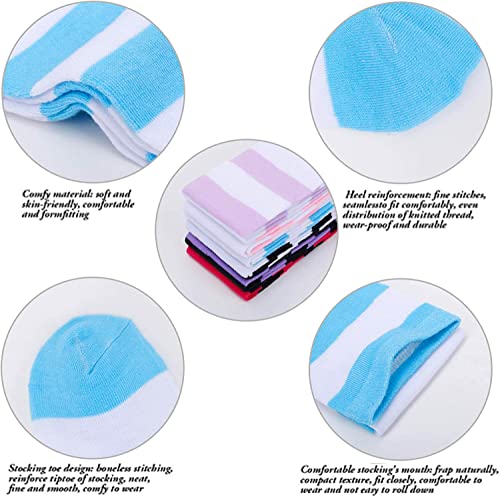 6 Pair Kawaii Stripe Printed Thigh High Socks, Over Knee Long Socks, Cosplay Party Cute Uniform Over knee Socks, Women Sock - Image 4