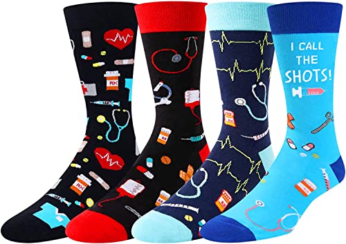 Men's Funny Doctor Socks, Doctors Gifts, Nurse Gifts, Medical Assistant & CNA Presents, Unique Pharmacy Socks, Ideal Gifts for Doctors - Image 2