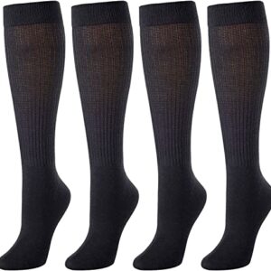 Alternative view of Black Slouch Socks for Women Girls, Cotton Long High Tube Socks, Fun Cute Black Scrunch Socks Women, Fashion Vintage 80s Gifts, 90s Gifts Black Socks 4 Pairs