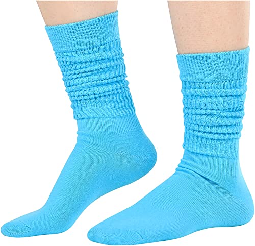 Fashion Vintage 80s Gifts, 90s Gifts, Extra Tall Heavy Socks, Fun Cute Colorful Slouch Socks for Women Girls, Scrunch Socks Women Cotton Long High Tube Socks 5 Pairs - Image 4