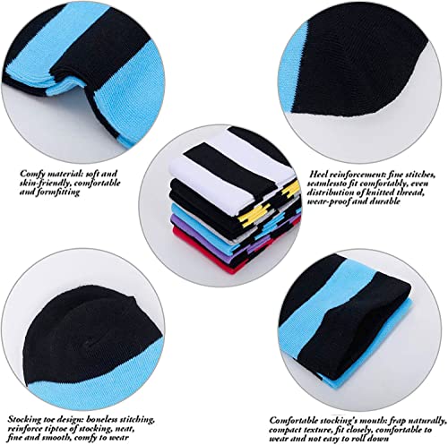 7 Pair Striped Thigh High Socks, Knee High Socks for Women Teen Girls, School Socks, Long Socks Over the Knee Socks - Image 4