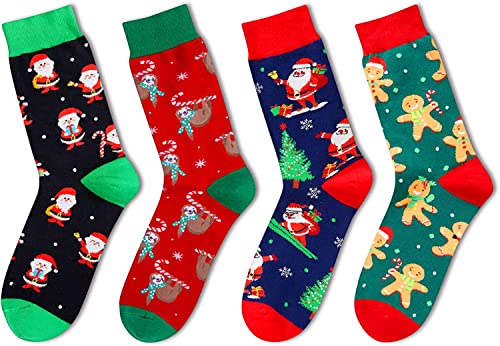Funny Gnome Sloth Gingerbread Socks for Men, Stocking Stuffers, Novelty Christmas Gifts for Him, Best Secret Santa Gifts, Holiday Gifts, Xmas Gifts, Christmas Presents - Image 3
