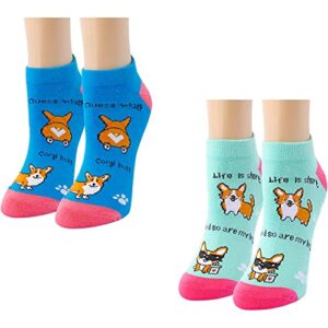 Corgi Lover Gifts for Women Corgi Gifts for Girl Lady Female Crazy Corgi Socks , Gift For Her, Gift For Mom 2 Pairs