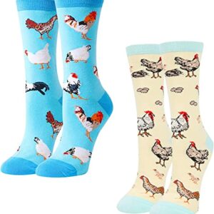 Alternative view of 2 Pairs Women's Chicken Socks Chicken Gifts For Chicken Lovers Mom Women Rooster Gift