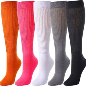 Alternative view of 5 Pairs Fashion Vintage 80s Gifts, 90s Gifts, Fun Cute Colorful Slouch Socks for Women Girls, Extra Tall Heavy Socks, Scrunch Socks Women