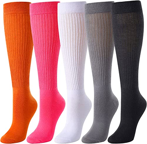 5 Pairs Fashion Vintage 80s Gifts, 90s Gifts, Fun Cute Colorful Slouch Socks for Women Girls, Extra Tall Heavy Socks, Scrunch Socks Women - Image 2