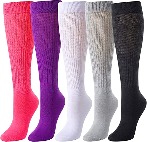 Scrunch Socks Women, Extra Tall Heavy Socks, Fun Cute Colorful Slouch Socks for Women Girls, Cotton Long High Tube Socks, Fashion Vintage 80s Gifts, 90s Gifts 5 Pairs - Image 2
